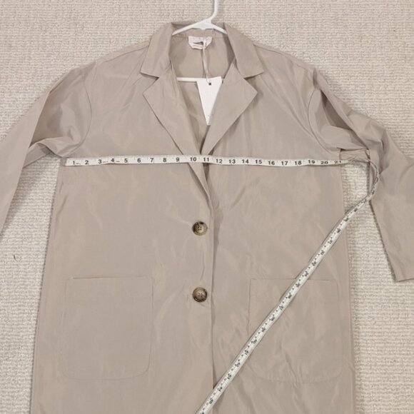 CLASS ITALY Women's Lightweight Coat Jacket Trench Coat sz Medium Beige Grey - Picture 4 of 10